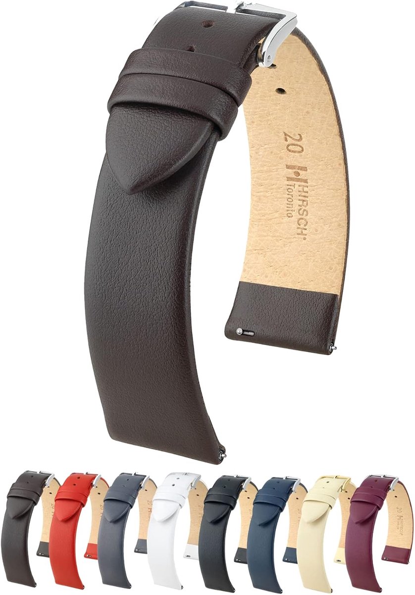Horlogeband 20mm - Echte kalfsleer - Snelle bevestiging - Comfortabele platte uitvoering - ShopVlot