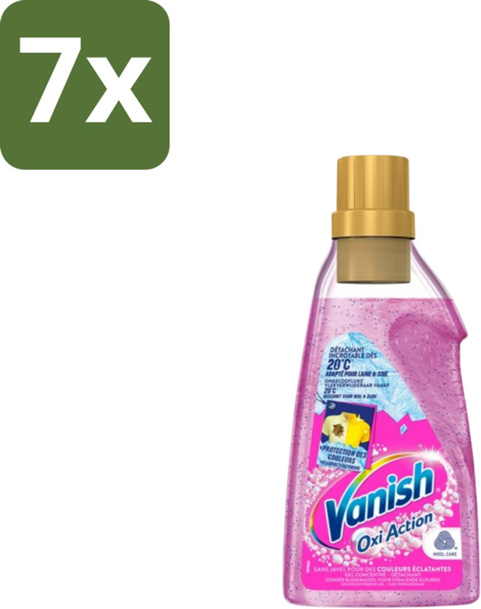 Vanish - Vlekverwijderaar - Oxi Action Wasbooster Gel - Voor Gekleurde Was - 750 ml - Bulkverpakking - 7 stuks