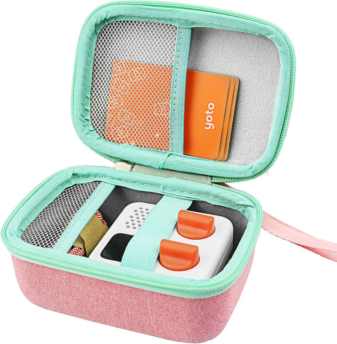 Beschermcase YOTO Mini Player - Hard Shell - Roze en Mintgroen - Optimale bescherming voor kinderen - ShopVlot