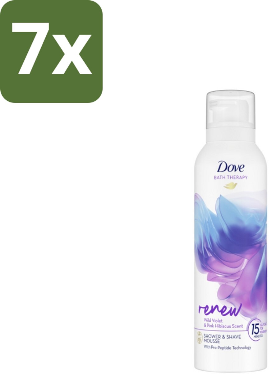 Dove Douche- & Scheerschuim - Bath Therapy - Renew - Violet & Hibiscus - 200 ml - Bulkverpakking - 7 stuks