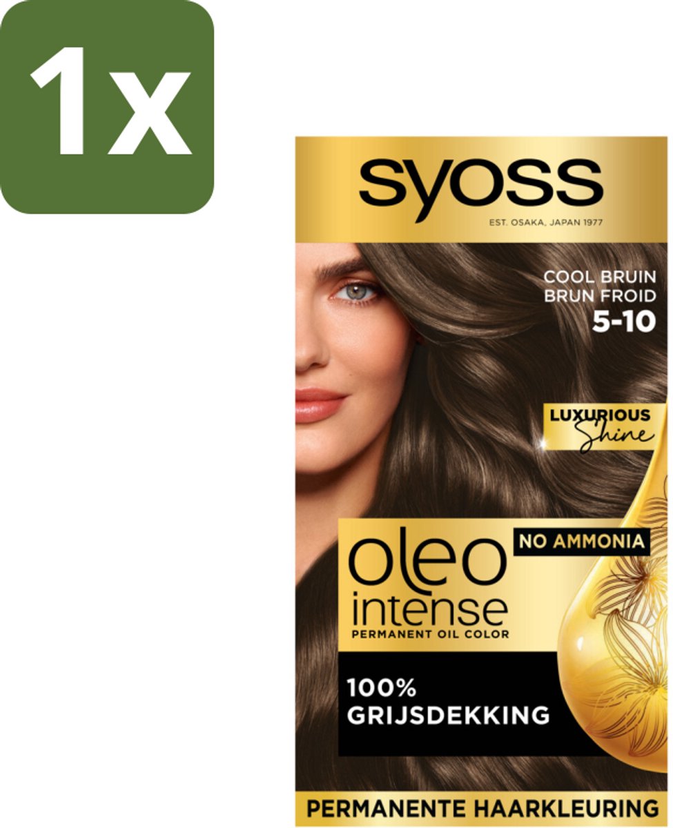 SYOSS - Oleo Intense 5-10 - Haarverf - Permanente Haarkleuring - Cool Bruin - Langdurige Kleur - 1 stuk