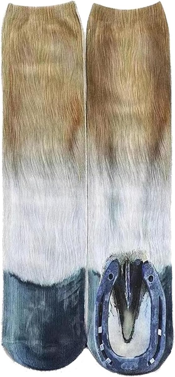 Grappige Sokken - Paardenpoten - 40 cm - Katoenmix met Elastaan en Polyester - Voor Dames en Heren