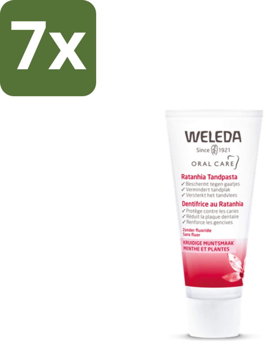 WELEDA - Tandpasta - Ratanhia - 75 ml - Bulkverpakking - 7 stuks