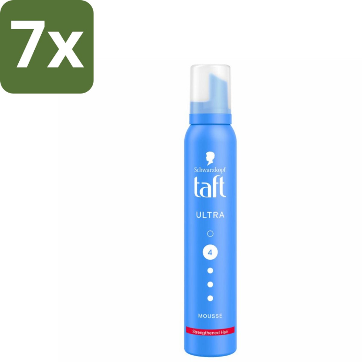 Taft - Haarmousse - Ultra 4 - Volumineuze fixatie - 200 ml - Bulkverpakking - 7 stuks