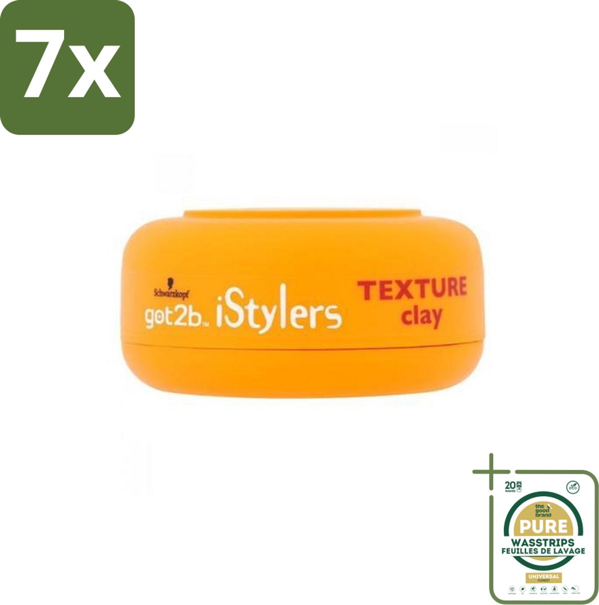7 x Got2B - Styling Clay - I-Styler - 75 ml - Grootverpakking - Styling Clay - Matte Hair - Hair Texture - Hair Hold - Non-slip Styling