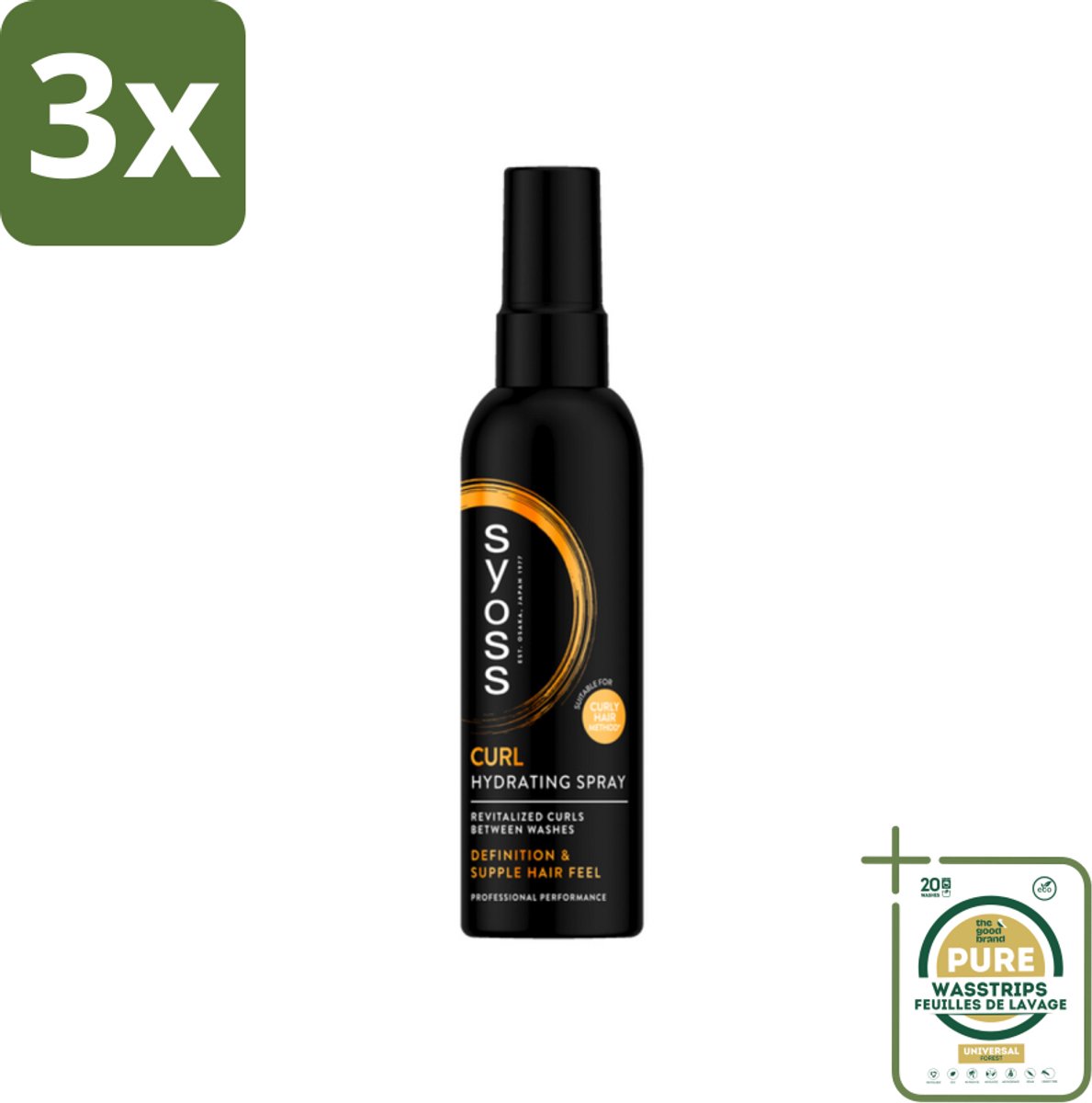 3 x Syoss - Curls - Haarspray - Veerkrachtige Krullen - 150 ml - Grootverpakking - Krullen Stylen - Haarspray Krullen - Krullen Verzorgen - Pluisvrije Krullen - Haarspray Voor Krullen