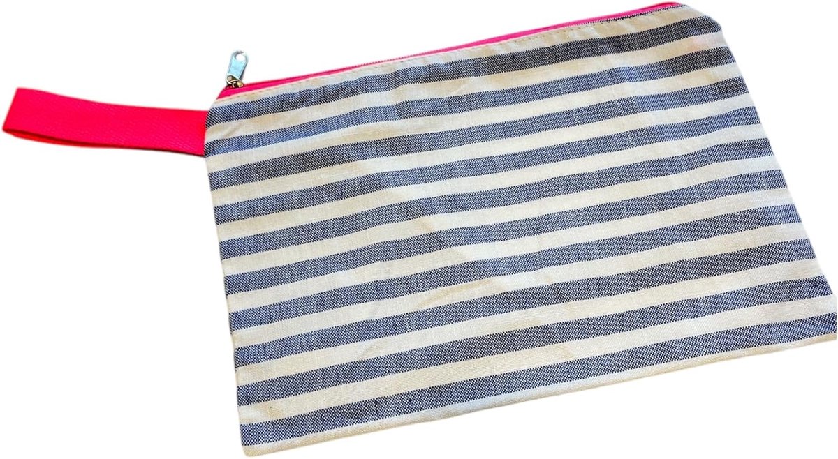 Toilettas 27 x 20 cm - Katoen - Zomerdesign - Ideaal voor strand en reizen - ShopVlot