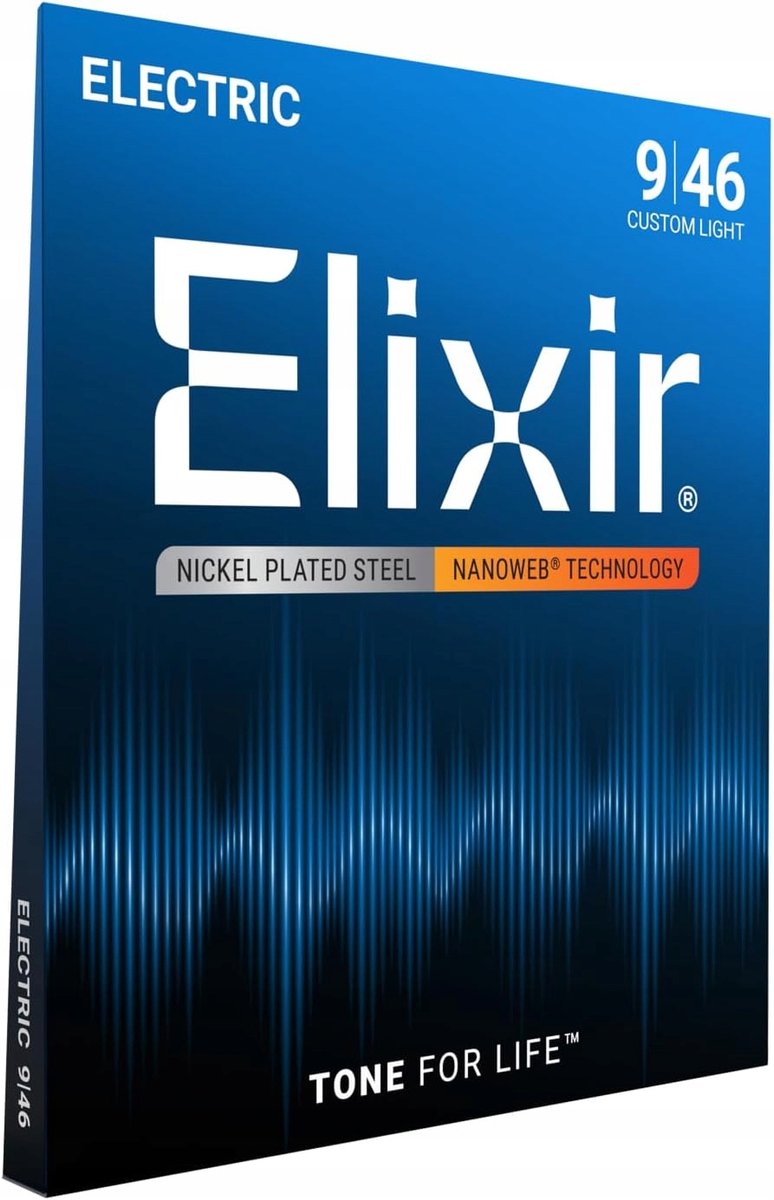 Elixir 12027 Electric Guitar Strings Nanoweb Custom Light 9-46