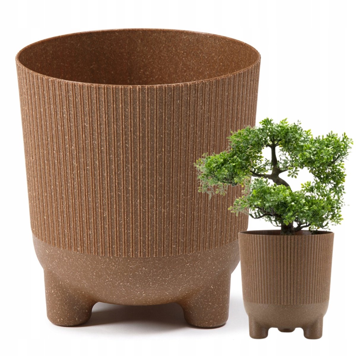 Doniczka Aria Jumper ECO Wood 18cm - Natuurlijk Hout