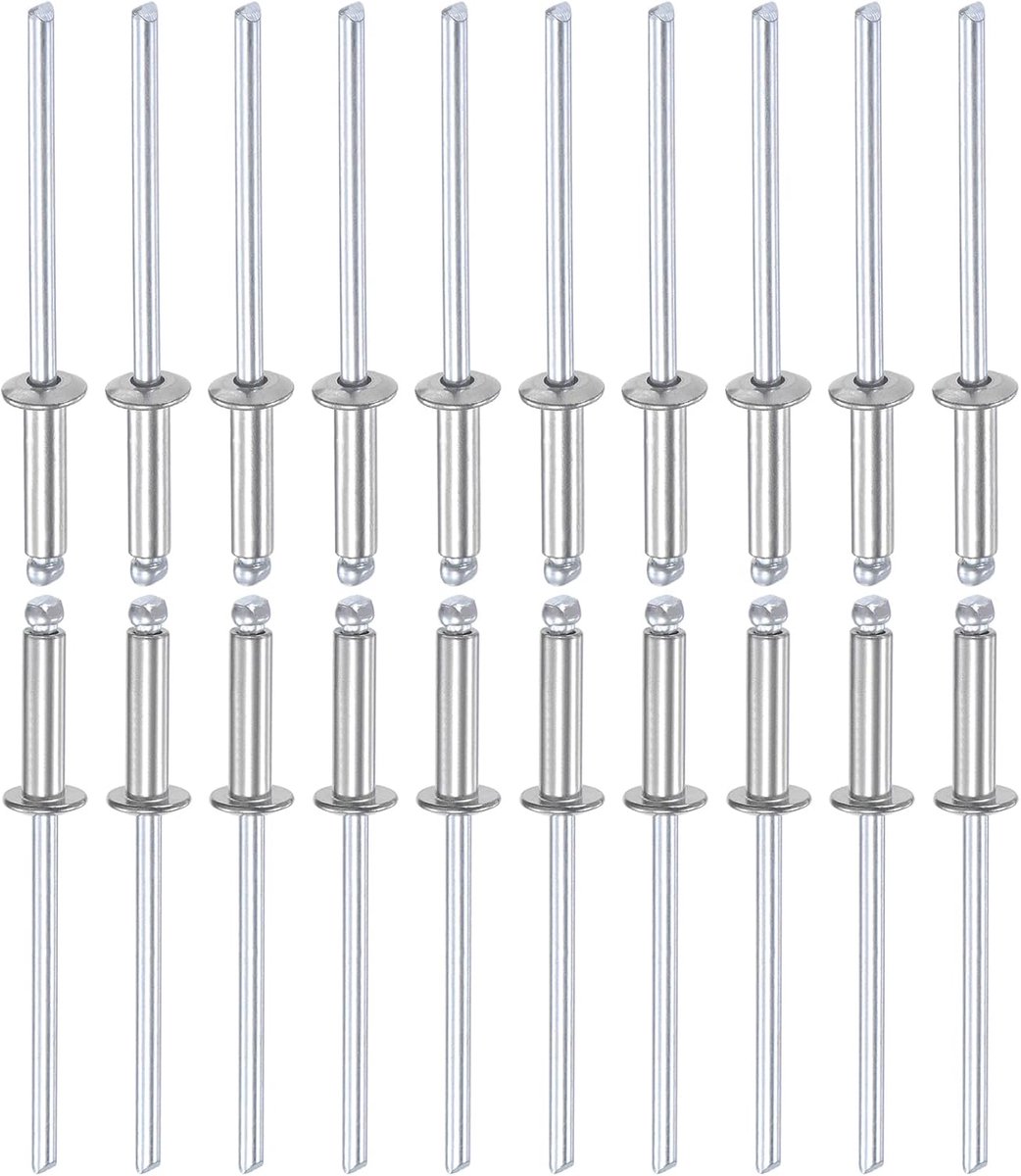 Blindrivet 3.2mm x 12mm - 304 RVS - Bolkop - Geschikt voor machineverbindingen - ShopVlot