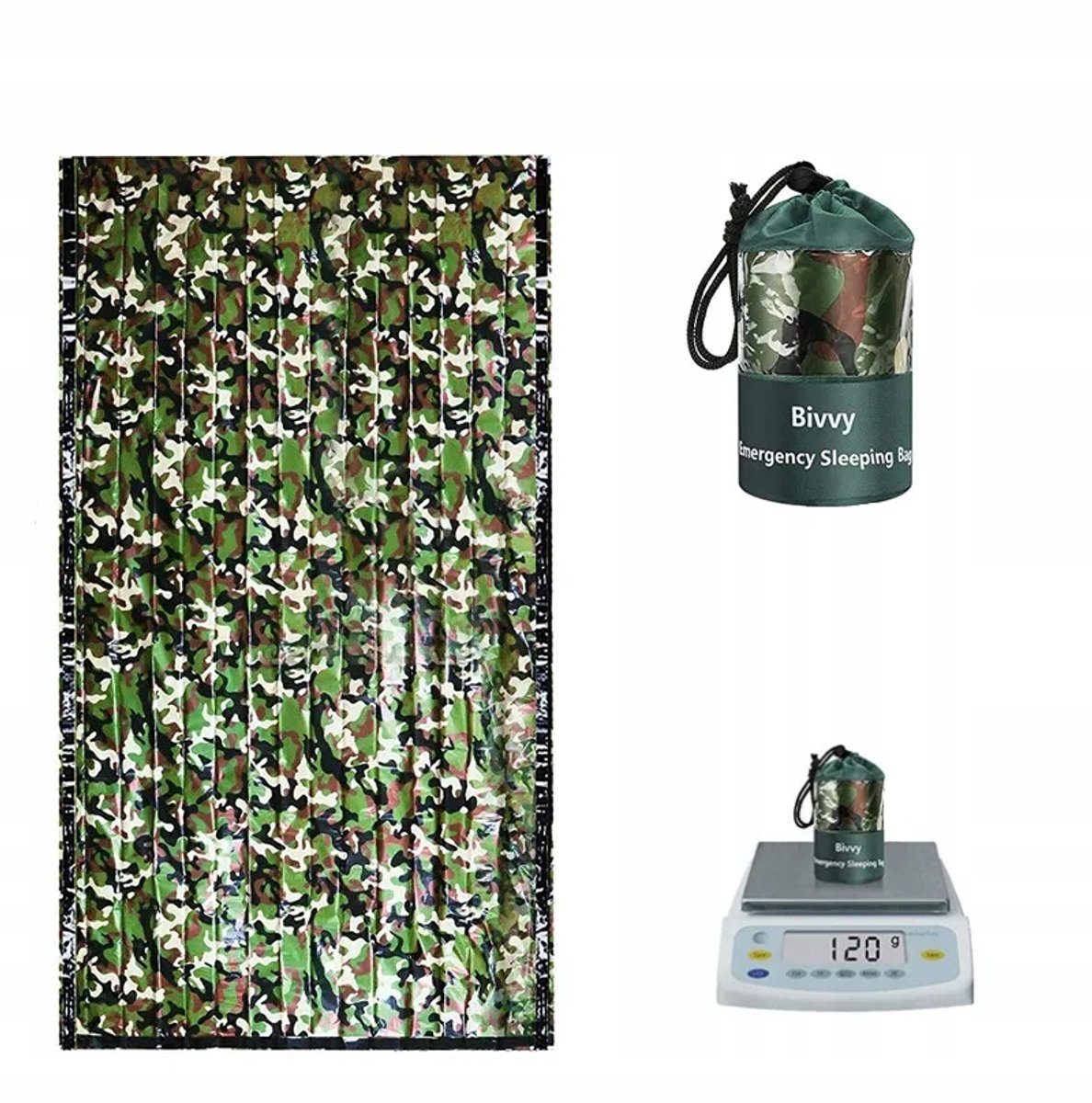 Nood-survival slaapzak camouflage, waterdicht, winddicht, thermisch