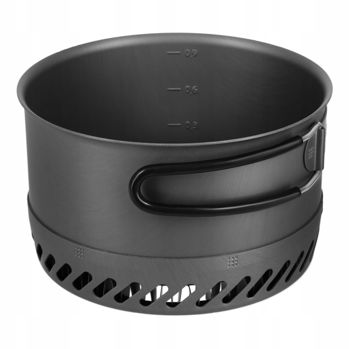 Merkloos Kampeerpan Aluminium 1000ml met Warmtegeleider & Handvat