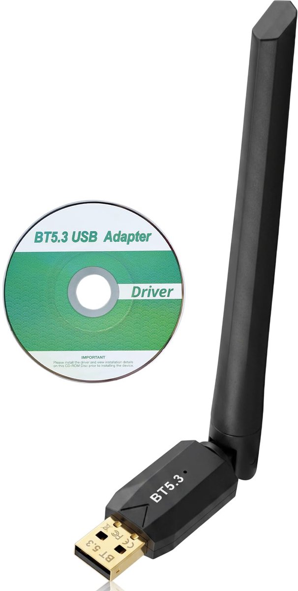 USB WiFi-sleutel met 5dBi draadloze antenne, USB Bluetooth-adapter voor pc, multi-directionele Bluetooth 5.3 antenne - ShopVlot