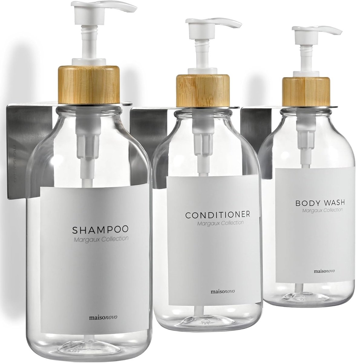 MaisoNovo Shampoo dispenser for shower enclosure 3 rooms - drill free shower soap dispenser wall holder with - ShopVlot