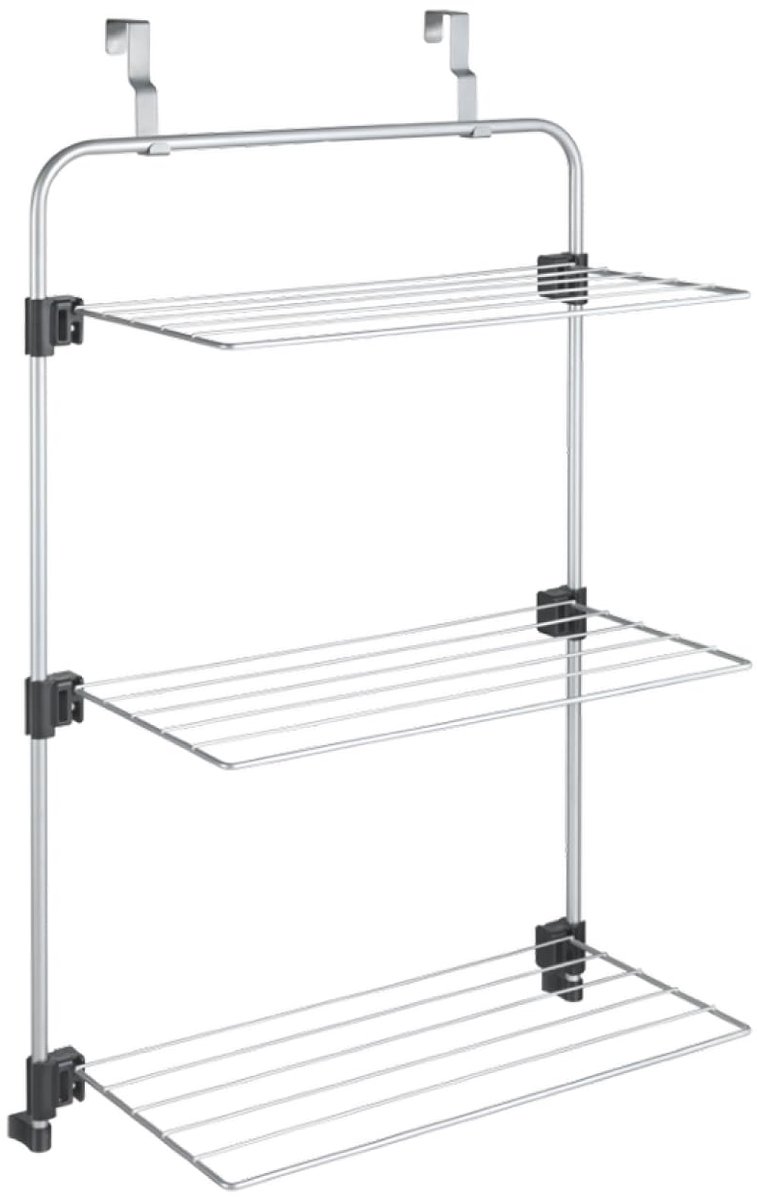 Famanu – Wasdroger voor over de deur, grijze Epotherm-coating, 3,5 x 58 x 87 cm