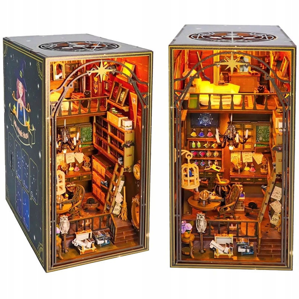 DIY miniatuurhuis 'Magical School' boekenhoekje