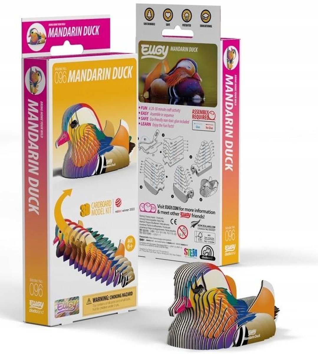 3D Puzzel Mandarijneend Model van Karton - Merkloos Knutselpakket