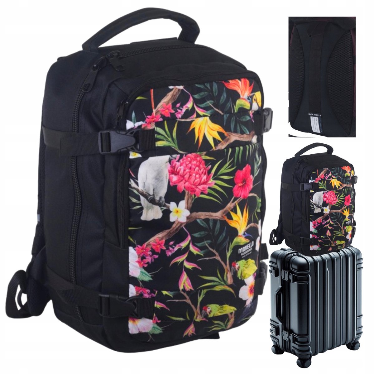 Merkloos Vliegtuig handbagage rugzak 40x25x20cm, ideaal voor Ryanair