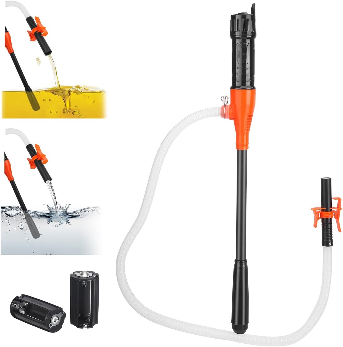 2.6 GPM Electric Fuel Transfer Pump, Liquid Transfer Pump, Battery-Operated, Siphon Pump, Portable Automatic Suction - ShopVlot