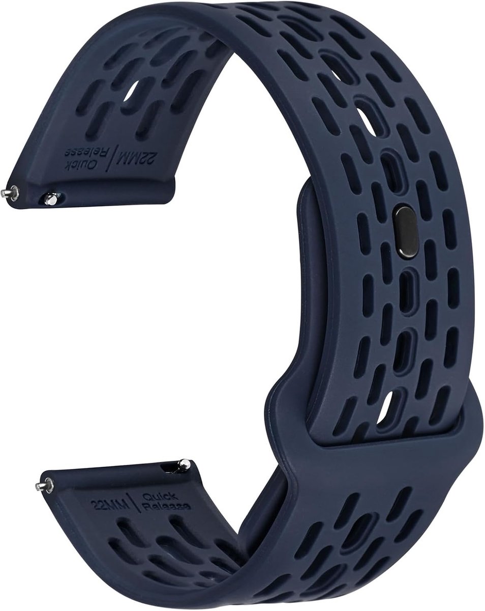 WOCCI Breathable Hollow Silicone Watch Strap for Men and Women, Quick Release 18 mm, 19 mm, 20 mm, 21 mm, 22 mm - ShopVlot