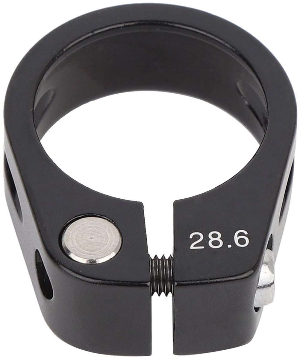 Fiets zadelpenklem 28,6 mm van aluminium in zwart