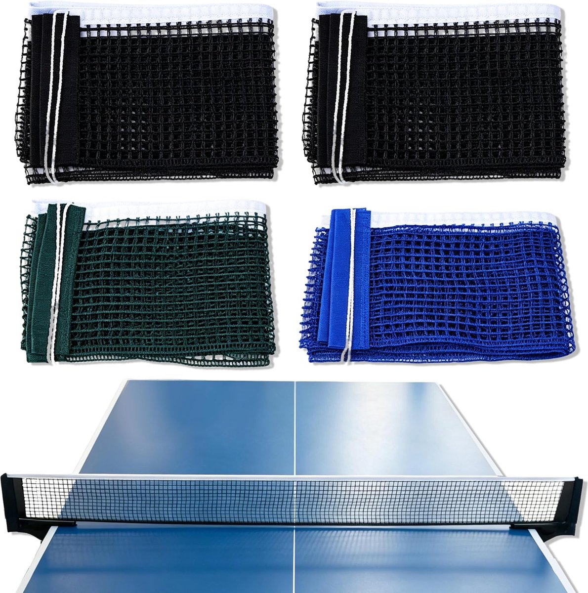 4Pcs Portable Table Tennis Net, 180 x 15cm Replacement Net Table Tennis Table, Estraibile Polyester Table Tennis Net - ShopVlot