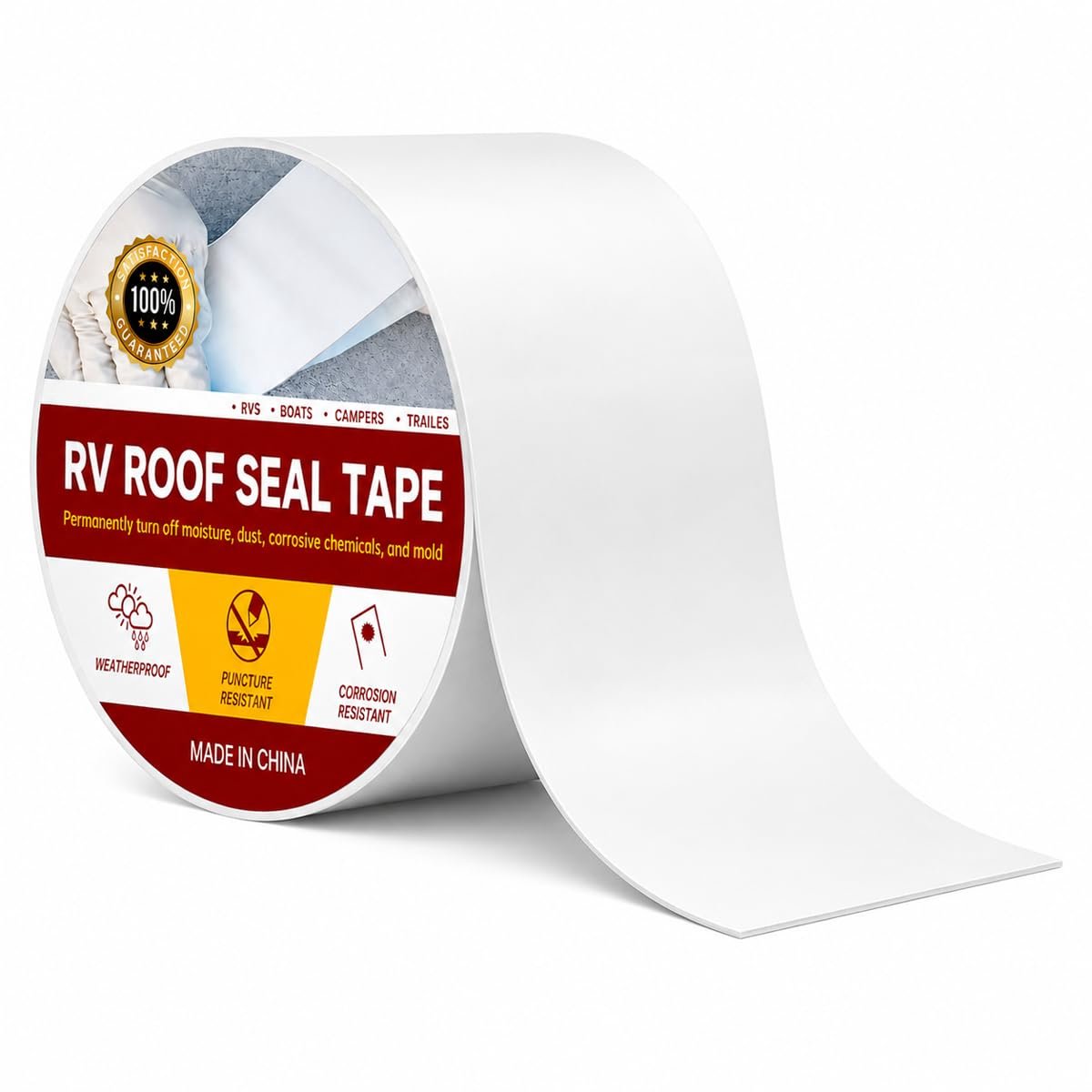 Butyltape, waterdicht, wit, 50 mm x 15 m, afdichtingstape, zelfklevend, waterdicht, afdichtingstape, waterdicht - ShopVlot