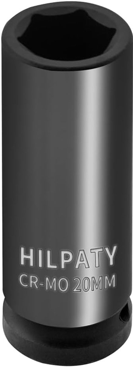 Impact Socket 20mm, 6-Point Cr-Mo 1/2" Square Drive Deep Socket, Length 78mm - ShopVlot