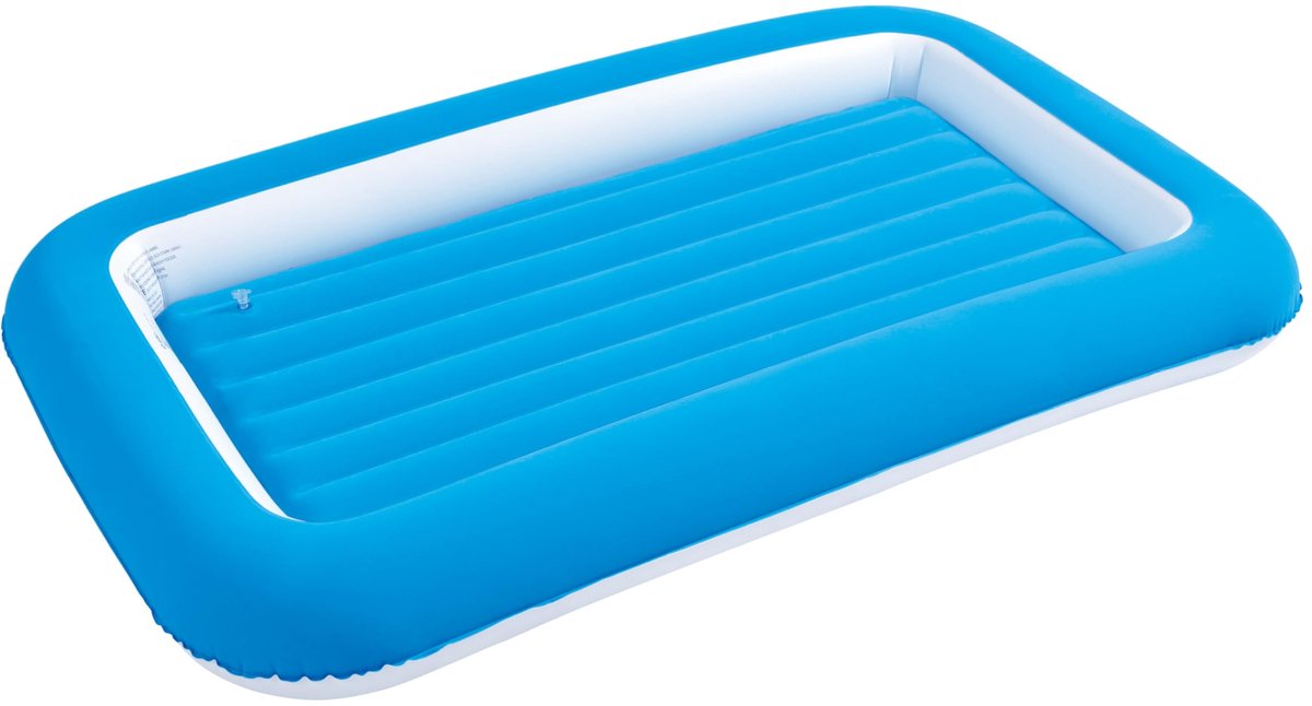 Avenli, Eenpersoons Flocked Childs Air Bed - Blauw - ShopVlot