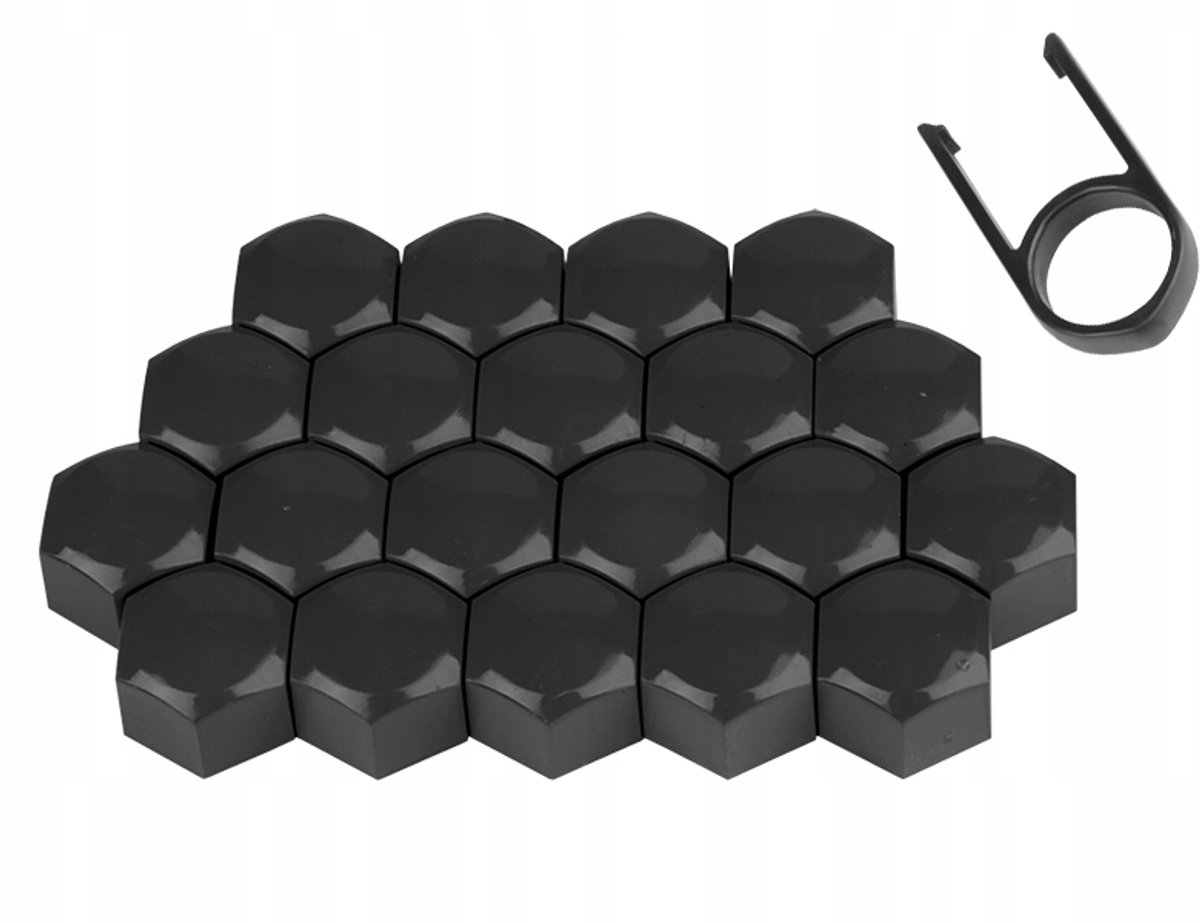 Zwarte Schroefdoppen 19mm ABS - 20 Stuks