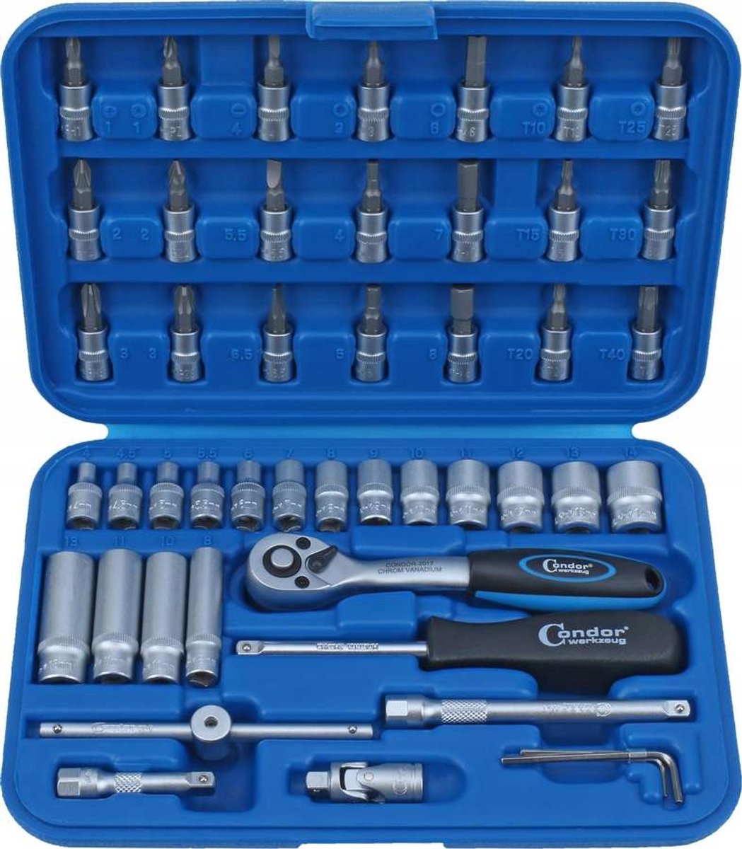 Condor 47-delige 1/4" Dopsleutelset met 12-kantige doppen