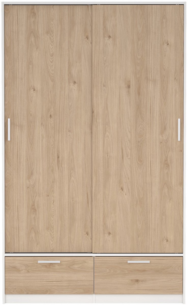 Giga Living Kledingkast Line - Wit/Naturel - 120x200x60cm