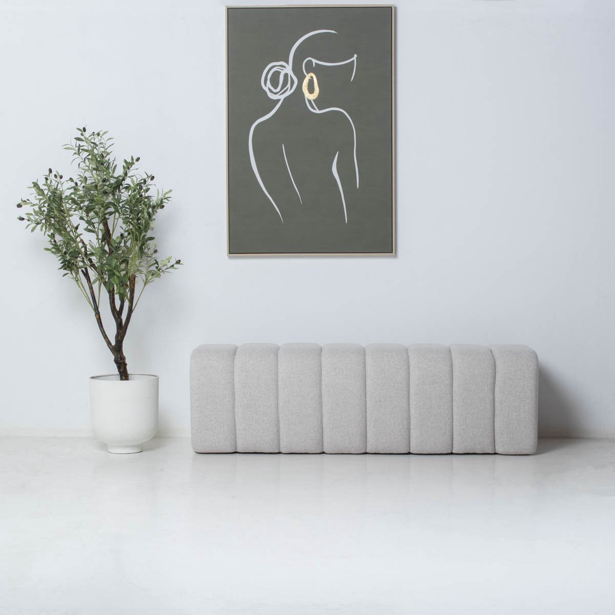 DÉJA Living Eetkamerbank Bogense - Beige Stof - 160x45x48cm