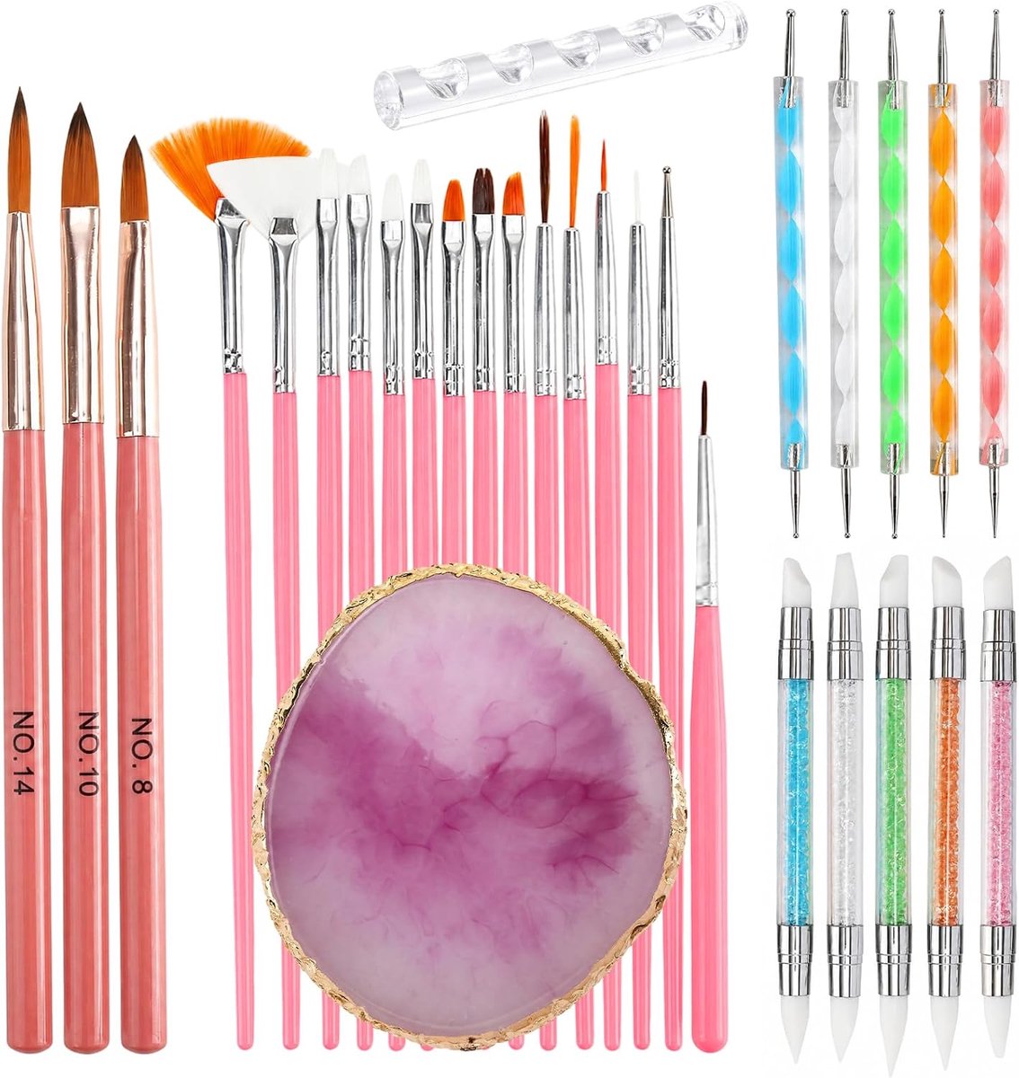 Nagelpenselenset 31-delig - Professionele nagelpen en tools - Compleet voor nageldesign - Ideaal voor creatief gebruik - ShopVlot