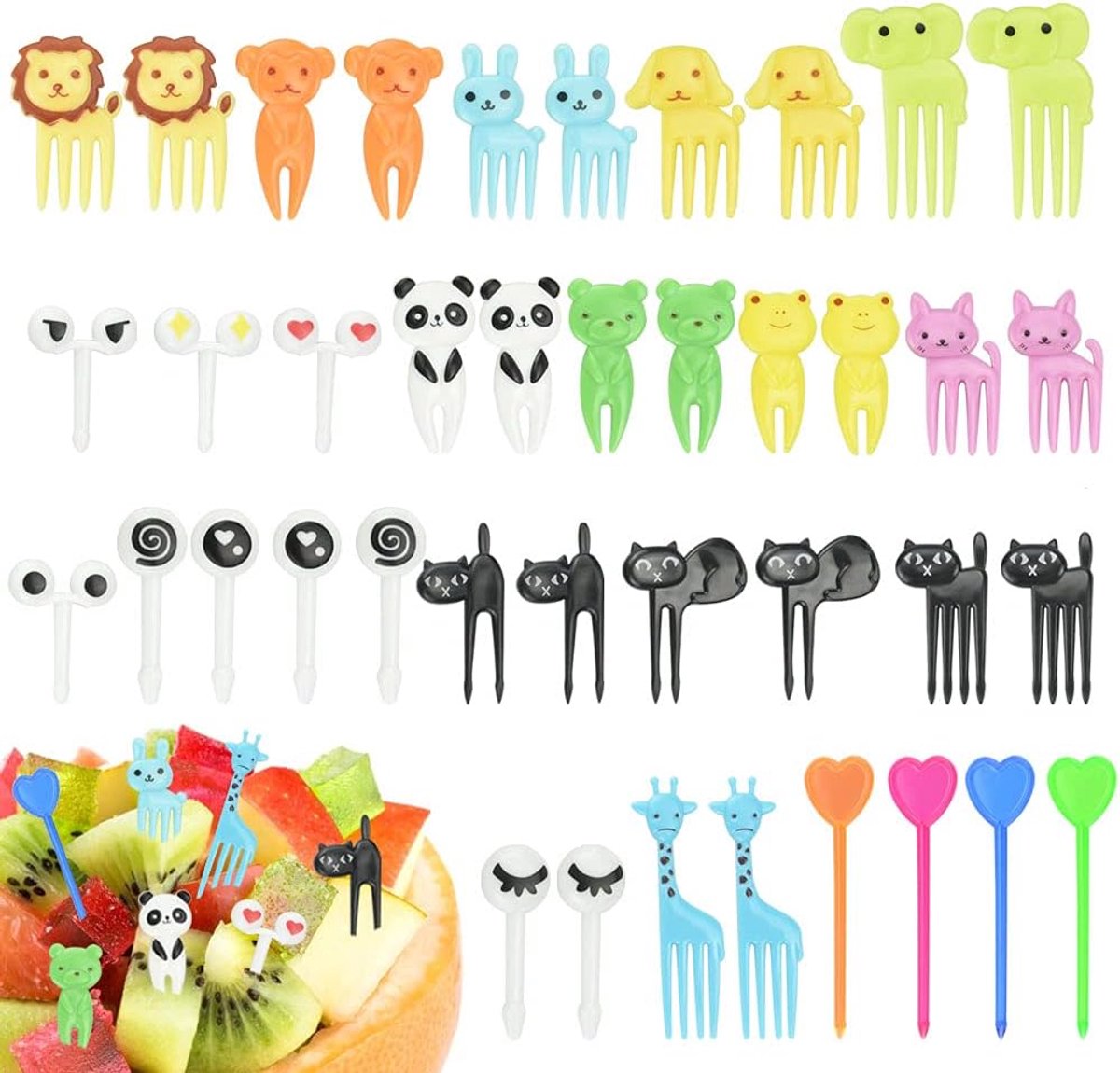 Fruitprikkers 40 stuks - Mini tandenstokers - Herbruikbare plastic fruitvorken - Leuk voor desserts - ShopVlot