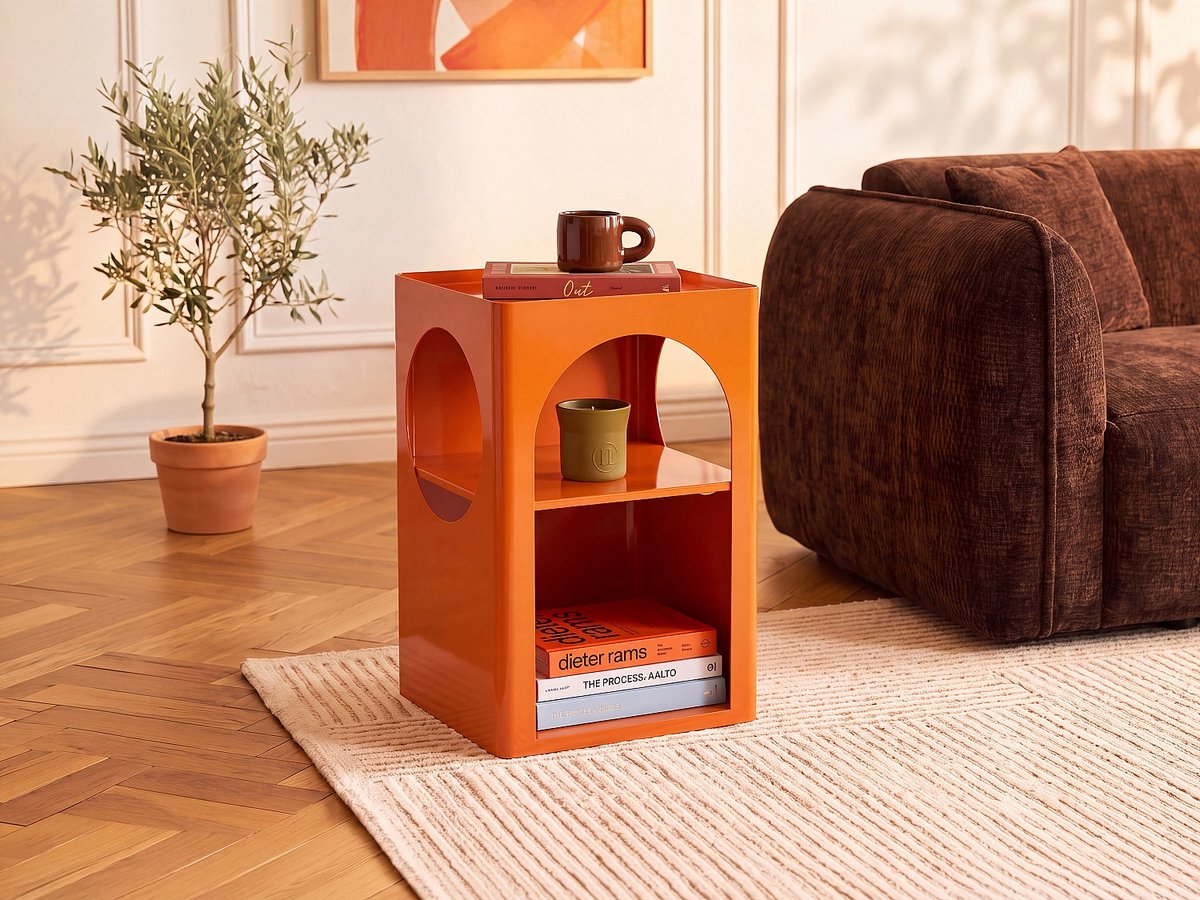 Vente-unique Bijzettafel in Metaal - Oranje STALY