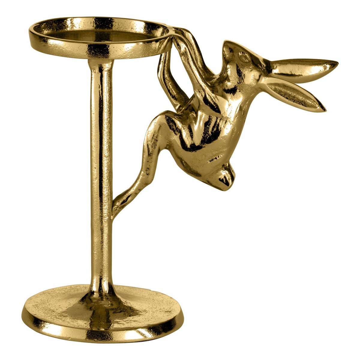 Gouden Paas kandelaar met konijn motief