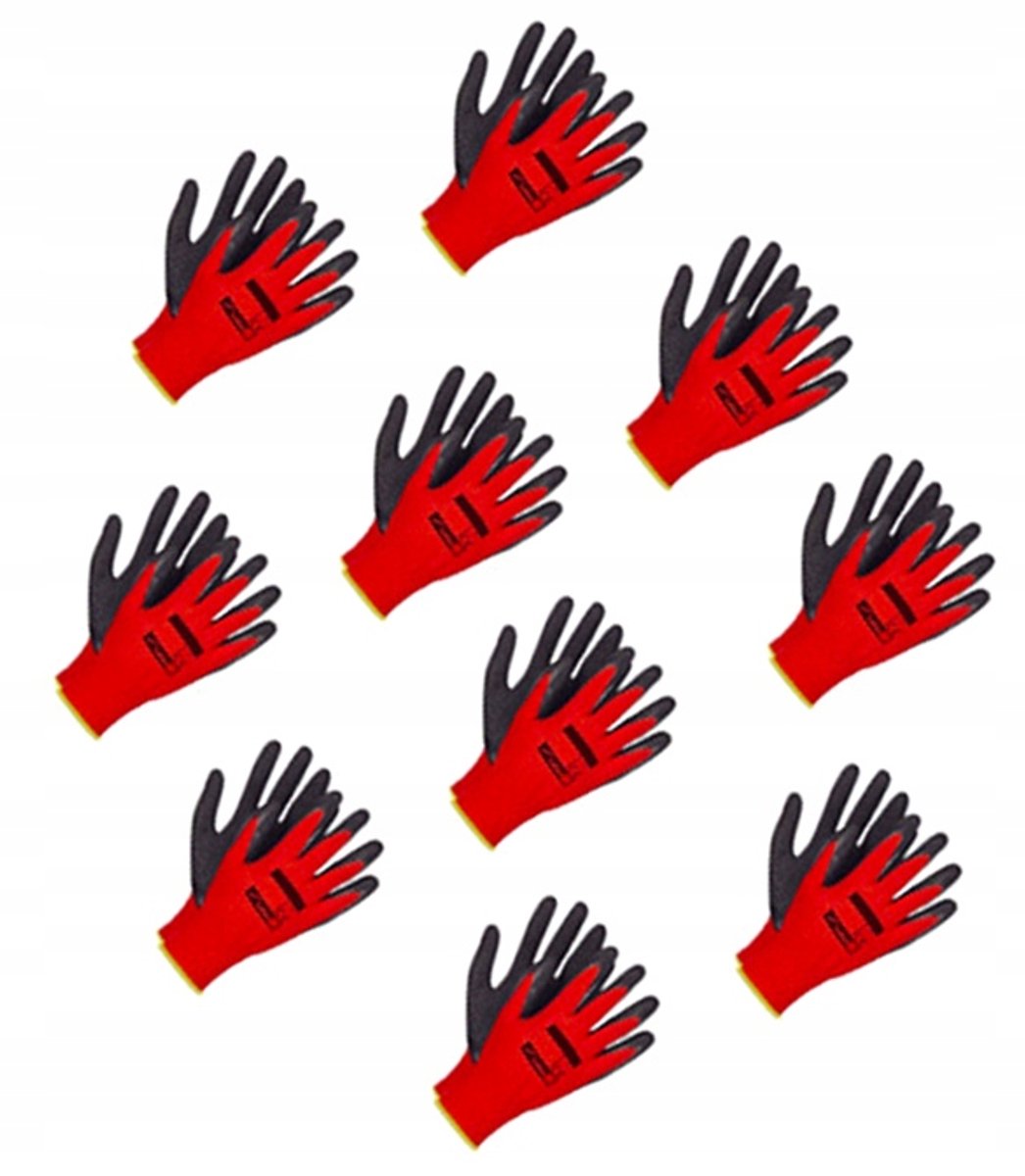 Werkplaatshandschoenen, latex jas, maat 9, 10 paar