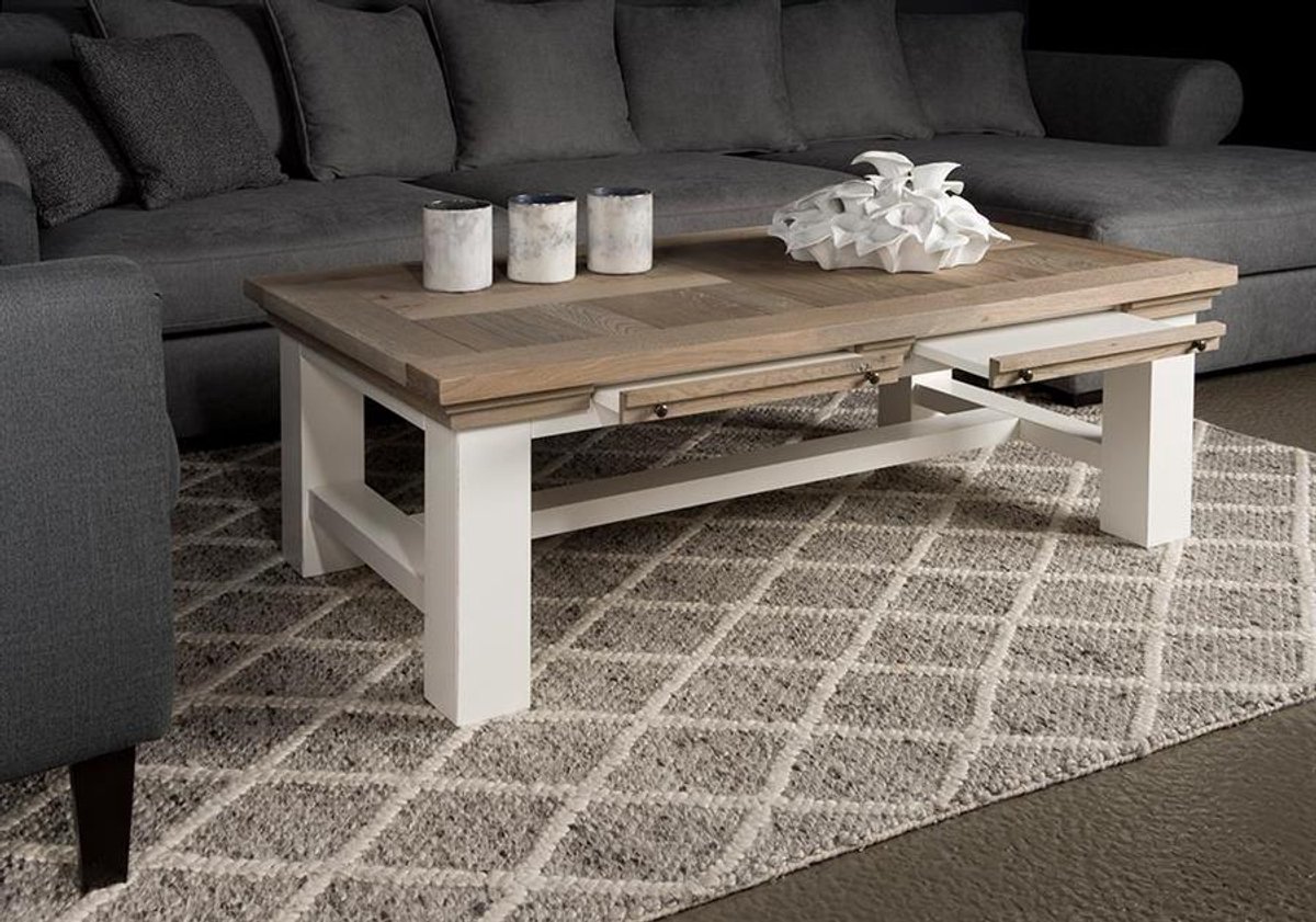 Tower Living Salontafel Parma - Rechthoek Wit Hout - 135x75x45cm