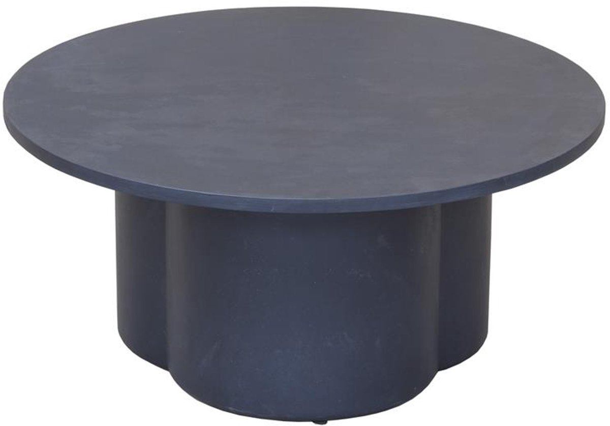 Tower Living Salontafel Palazzo - Rond Zwart/Naturel Hout - Ø75x30cm