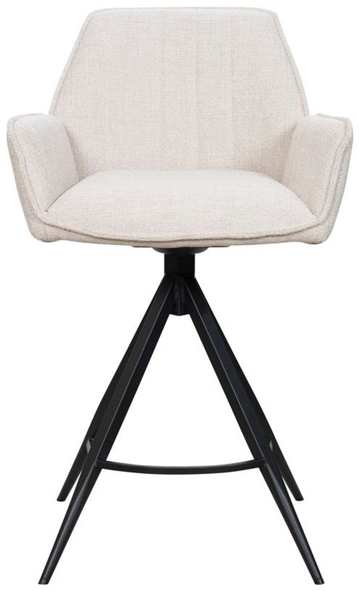 Giga Meubel Barstoel Noa Draaibaar - Beige/Zwart - Set van 2