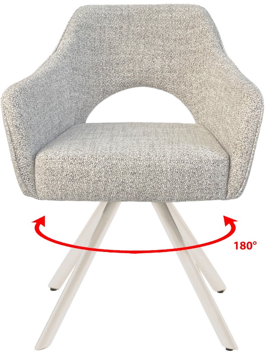 Livingfurn Eetkamerstoel Helen Zand Naturel - Set van 2