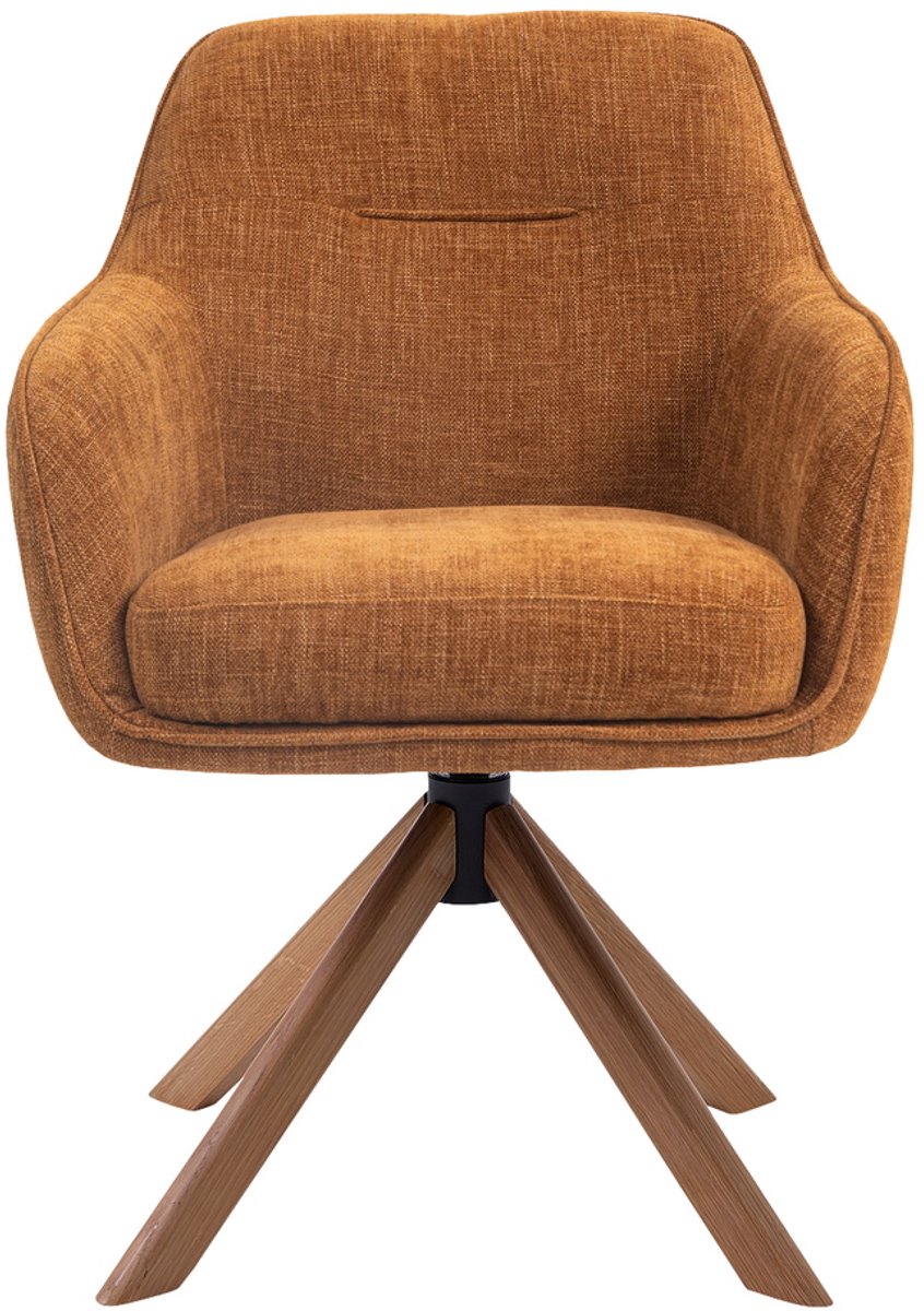 Giga Living Eetkamerstoel Avola - Oranje Eikenhout - 57x65x86cm - Set van 2