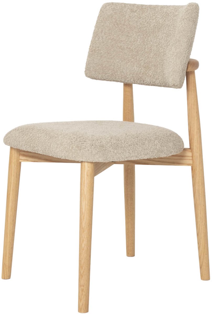 Giga Meubel Eetkamerstoel Nova - Teakhout/Polyester - Taupe - Set van 2