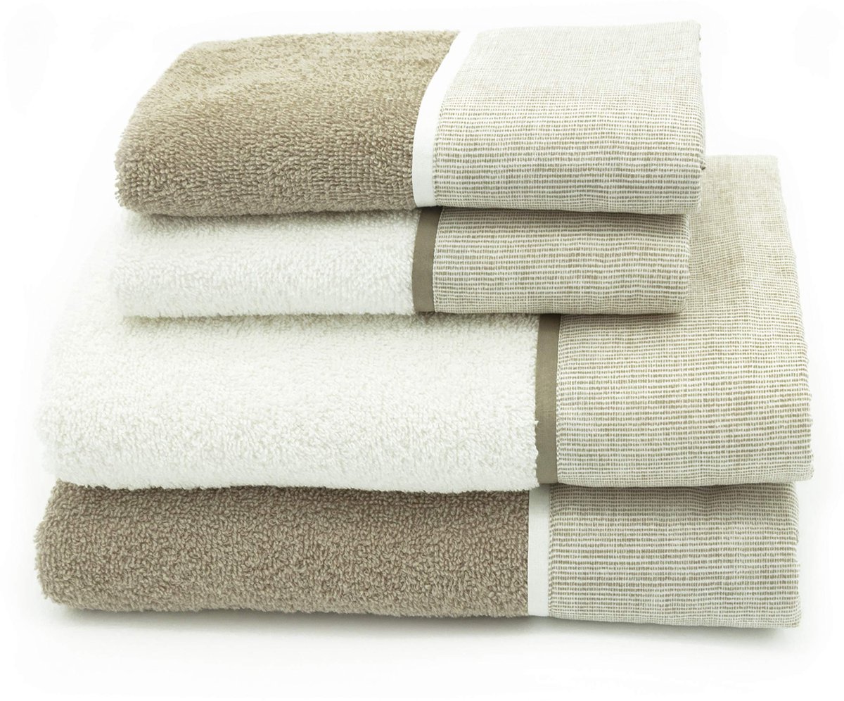 Badhanddoeken 70x140 cm - katoen - 4 stuks - luxe en absorberend - CREOLE Riga - ShopVlot