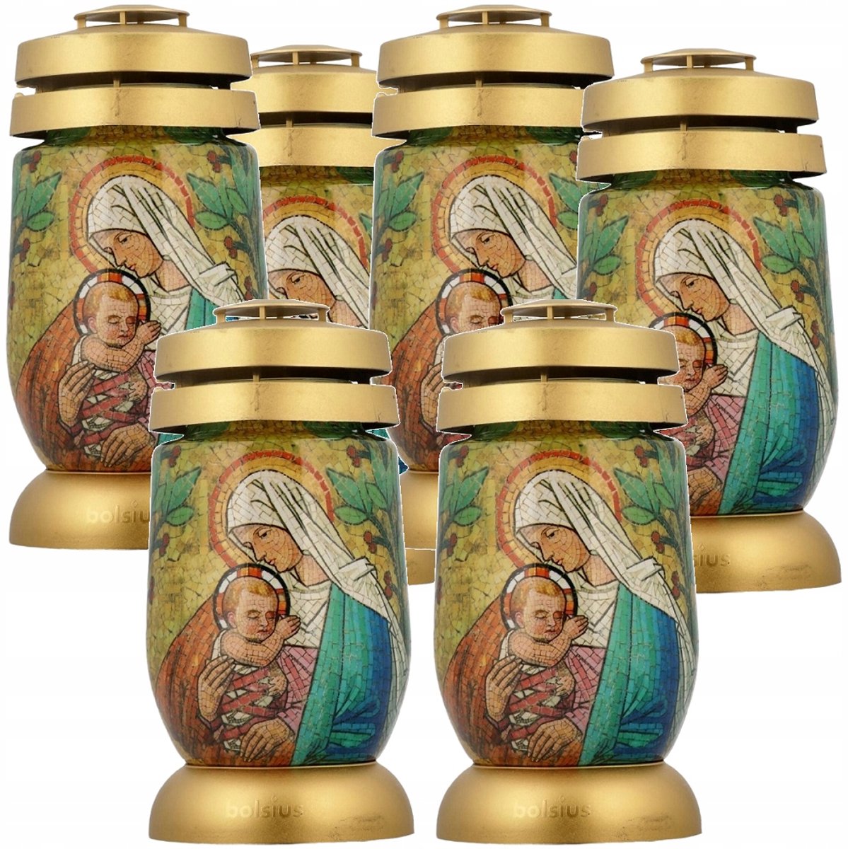 Bolsius Graf Lantaarns Set van 6 - 22cm - Glazen Witraageffect
