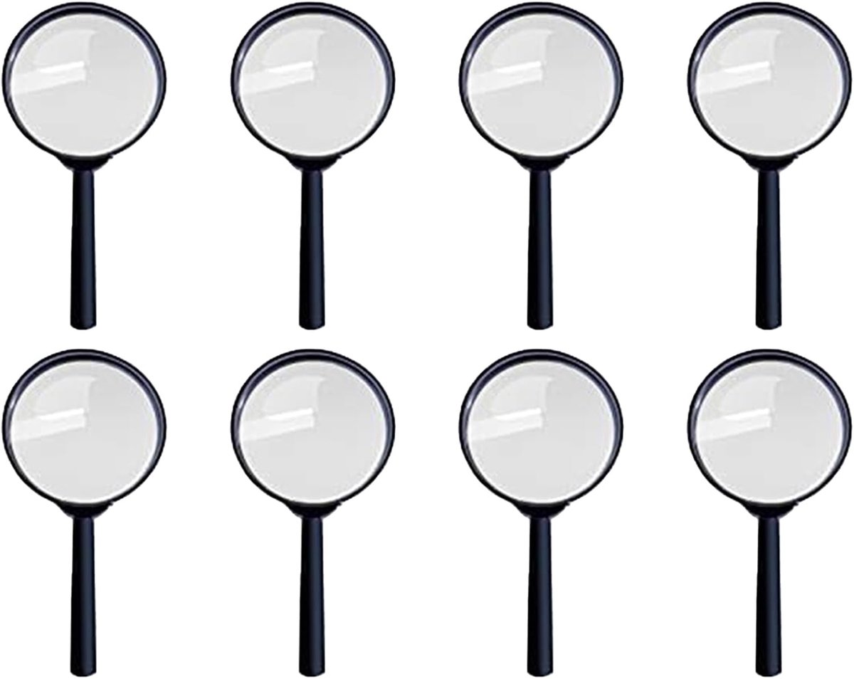 CXNXFD 8 stuks vergrootglas voor kinderen, kindervergrootglas, speelgoed, cadeautje voor kinderverjaardag, cadeau - ShopVlot