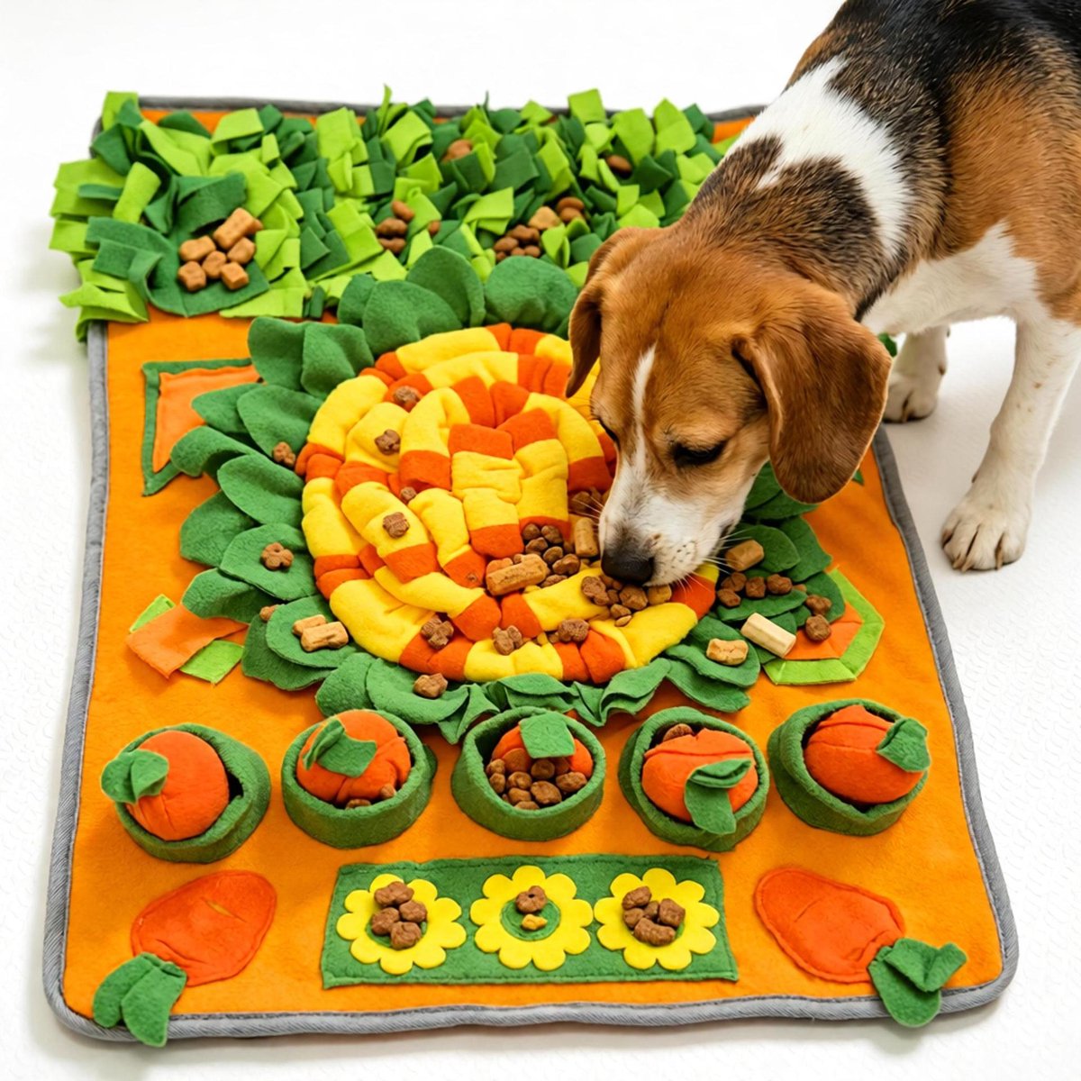 Snuffelmat voor huisdieren, speelmat voor huisdieren, slowfoodmat voor huisdieren, speelgoed voor huisdieren, training voor huisdieren, honden en katten, kleur，Q-model 70 * 50cm