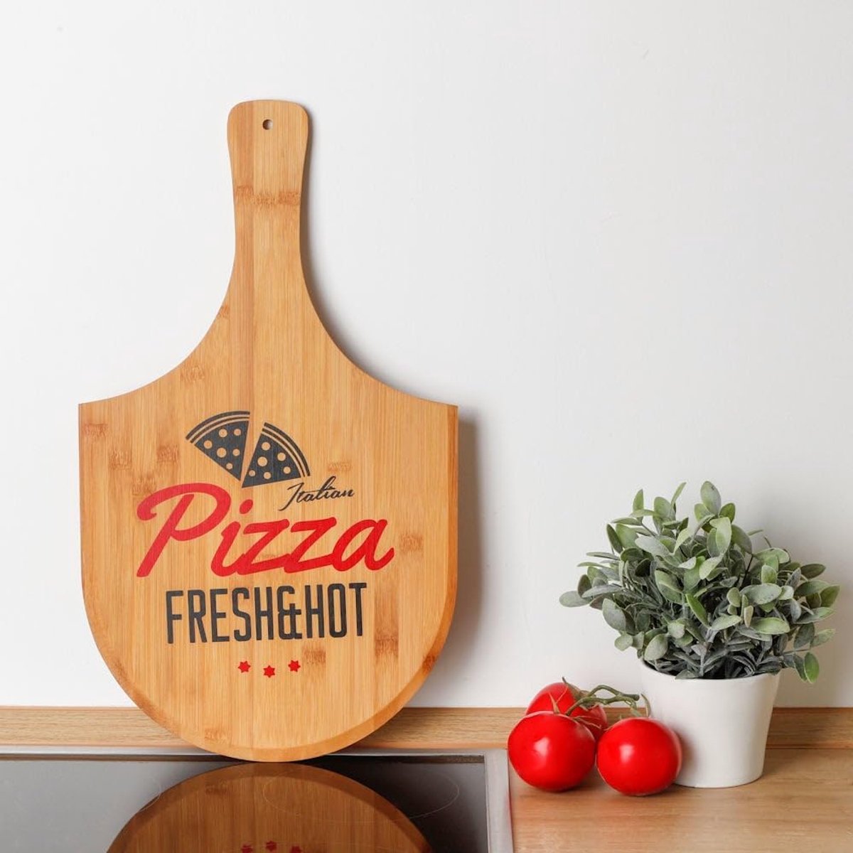 Pizza shovel Ø30 cm - bamboe met handvat - veilig in de oven - ideaal voor pizza's - ShopVlot