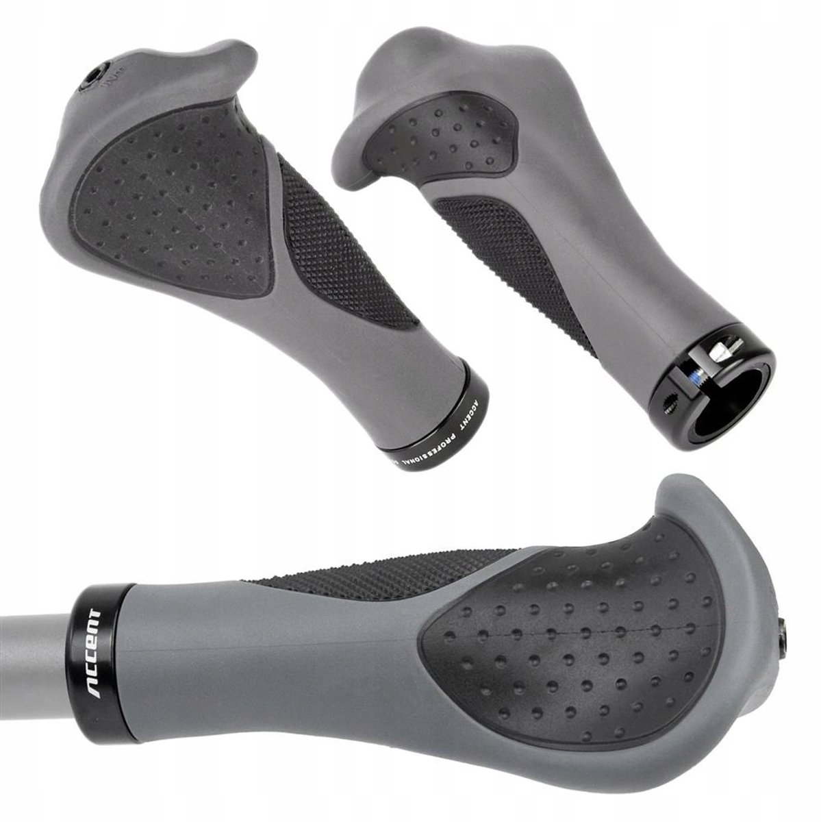Accent PRO Ergo Fietshandvatten 135mm Grijs-Zwart